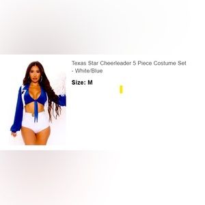 Texas Star Cheerleader 5 Piece costume set